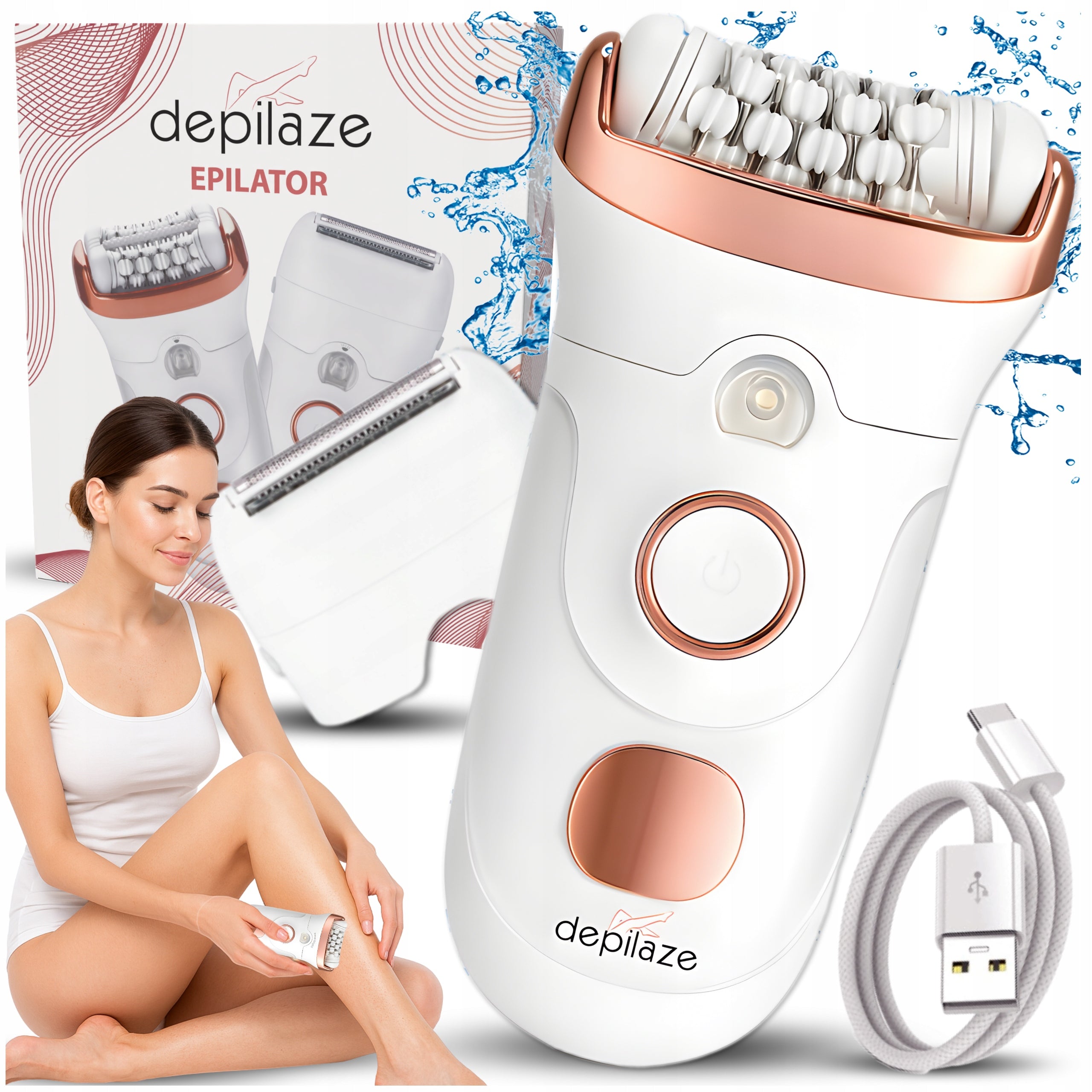 2in1 Epilator Foil Shaver Tweezers Women's Machine for Women USB