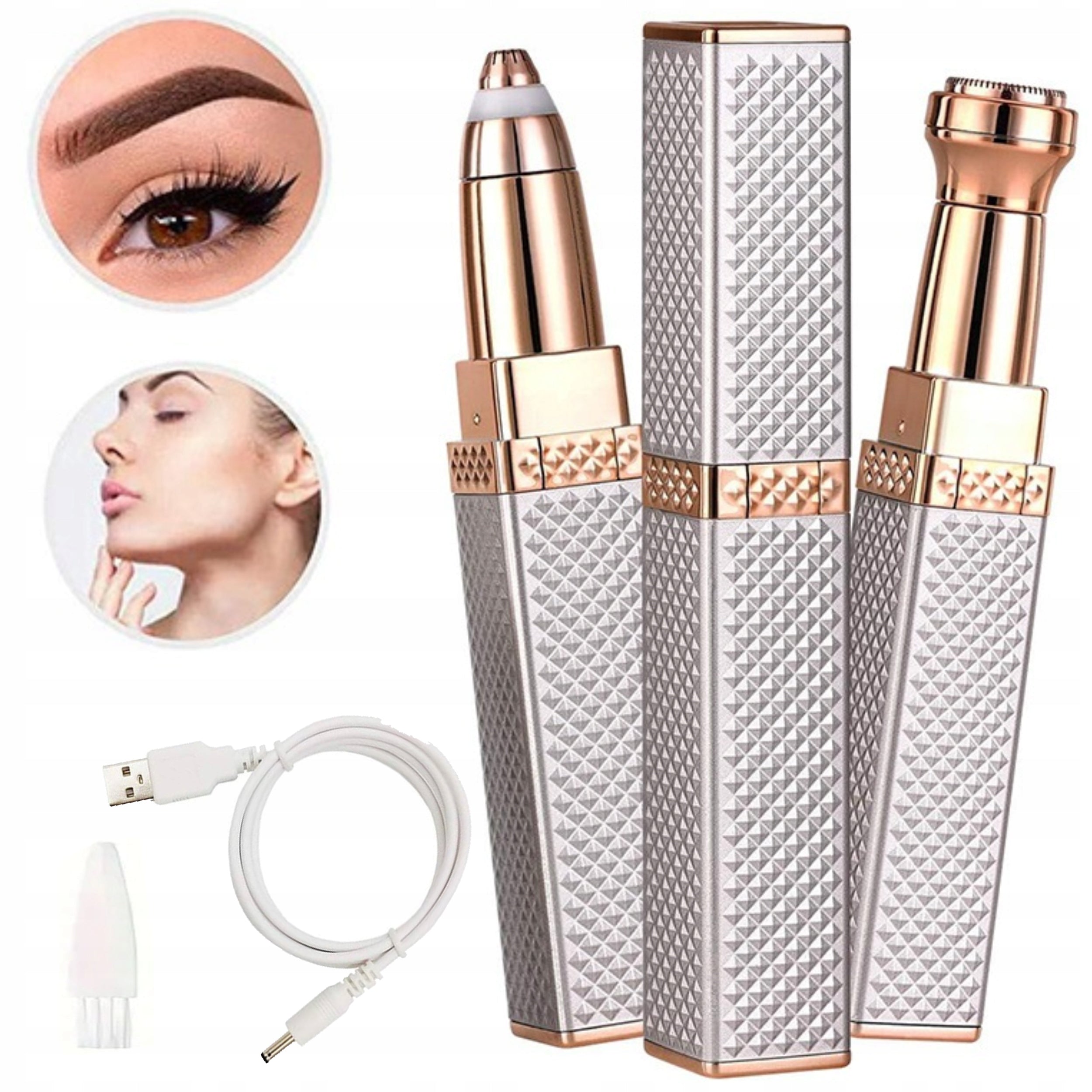 2in1 Eyebrow Epilator + Brush Face Trimmer Women's Shaver for Women