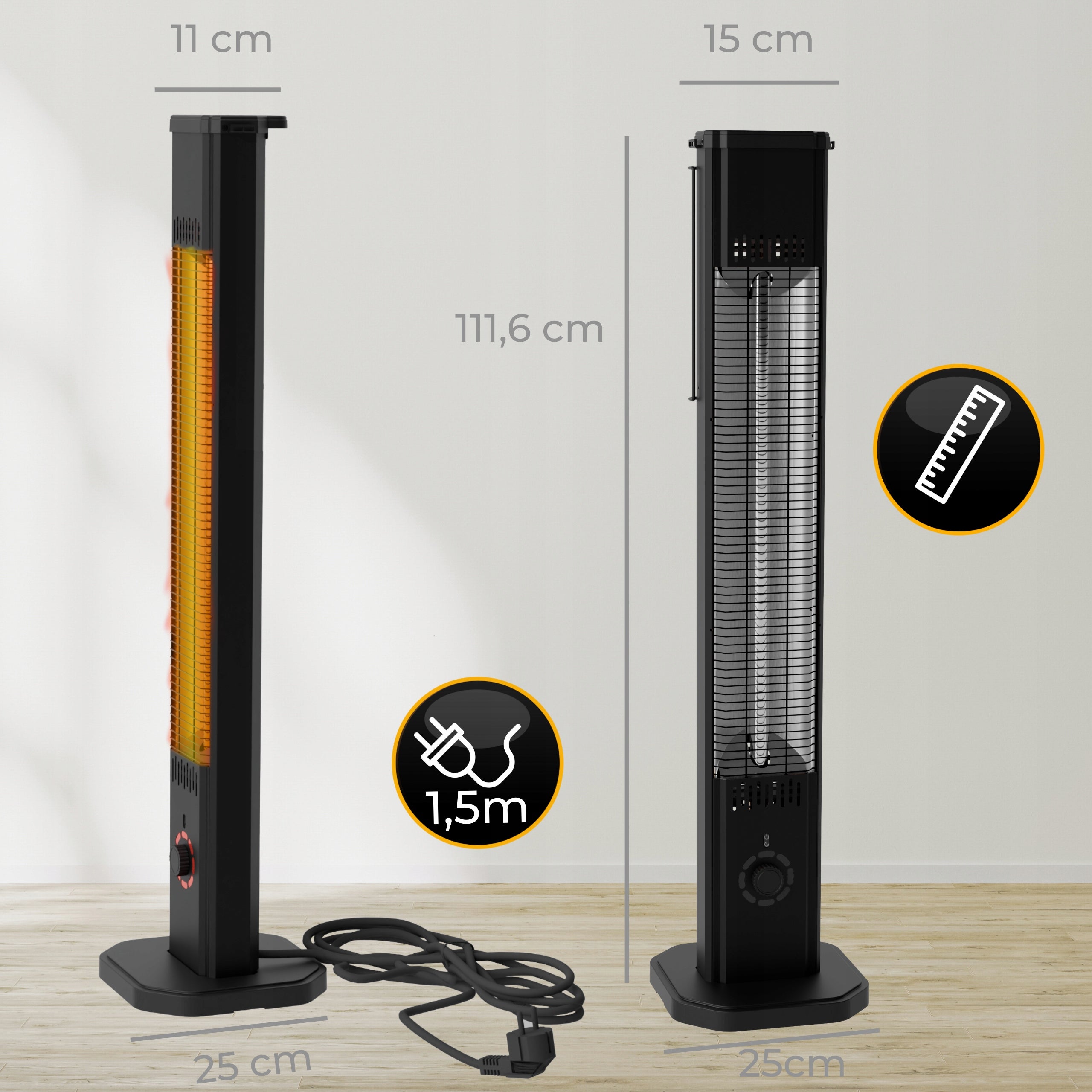 2in1 Infrared Heat Radiator Terrace TOR 8 Levels 2000W Remote Control Packaging status original