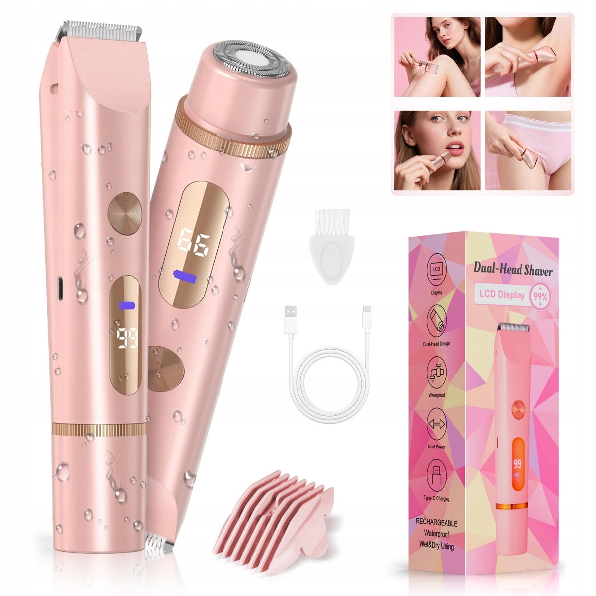 2in1 Shaver for Women for Intimate Places BIKINI TRIMMER