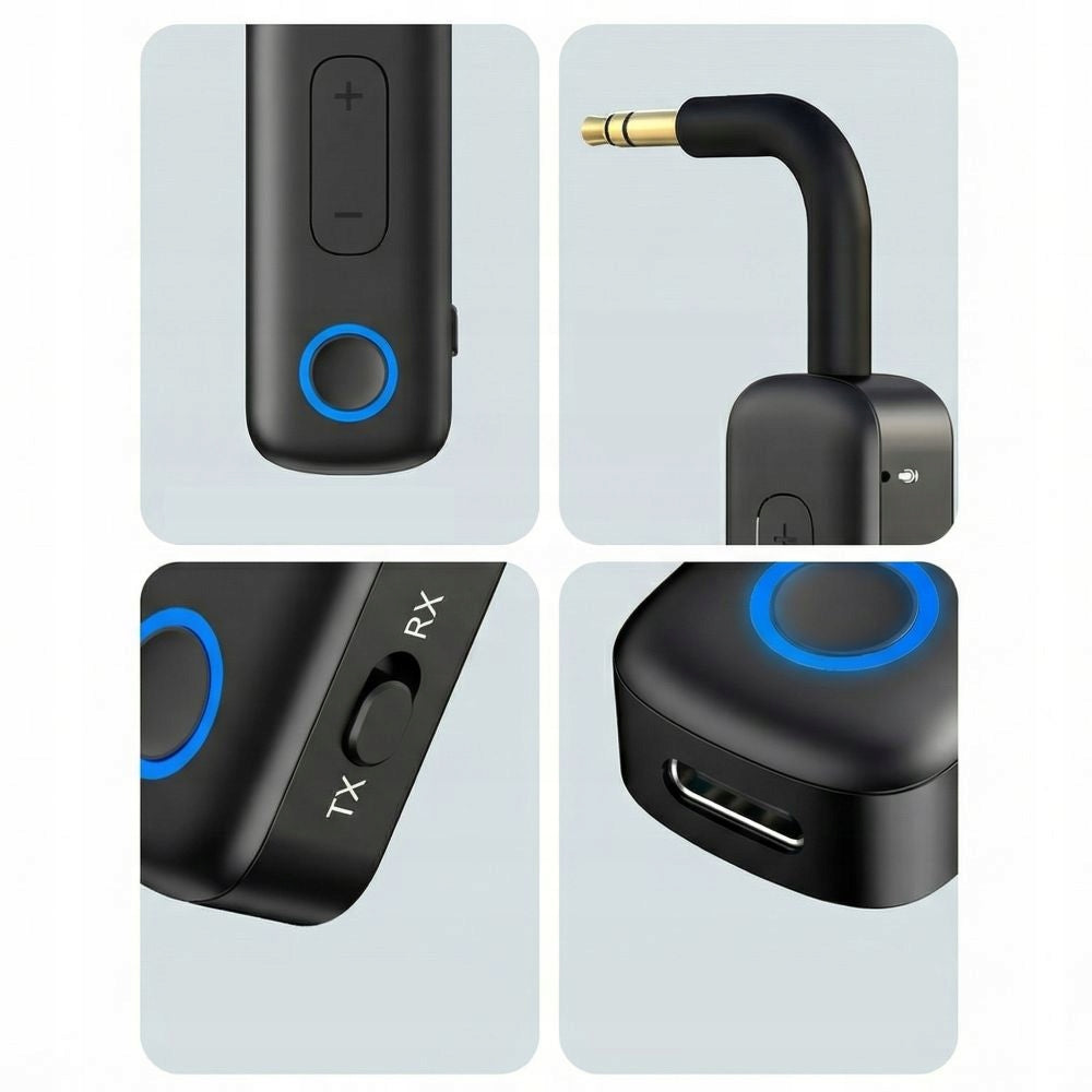 2in1 Transmitter Audio Receiver TX RX Bluetooth 5.4 AUX Jack 3.5mm Brand Tech-protect