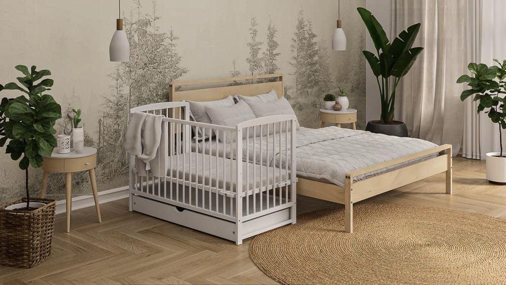 2in1 baby cot Andrew 3 drawer white 120x60(67) pine Medical device no