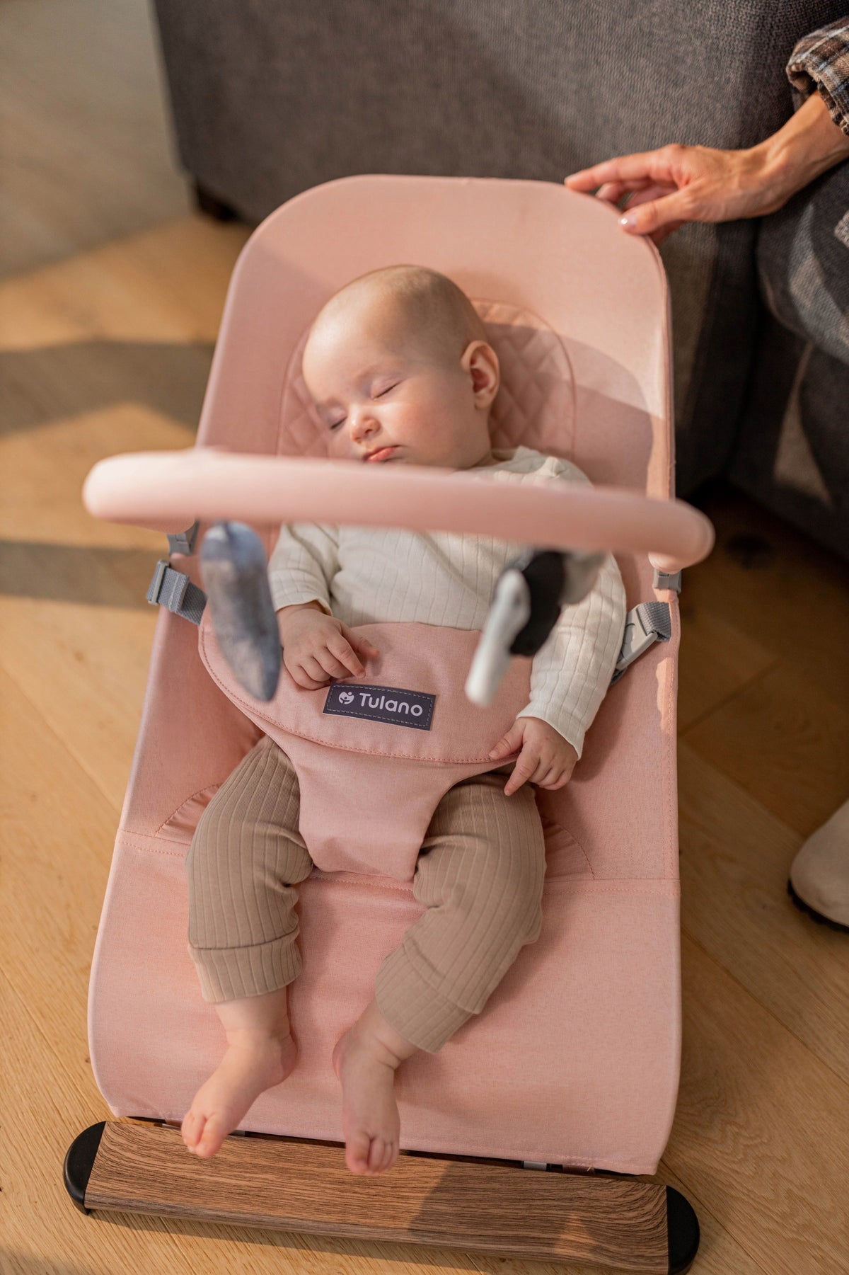 2in1 rocker lounger TULANO grey for infant baby folding with straps Manufacturer code TN-MOON 30 GRAPHITE