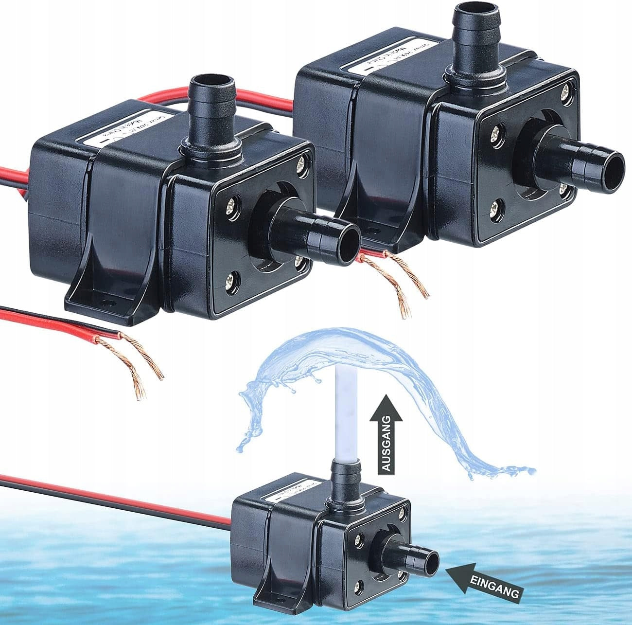 2pcs GARDEN CIRCULATING WATER PUMP FOR POND AQUARIUM WATER FOUNTAIN 12V