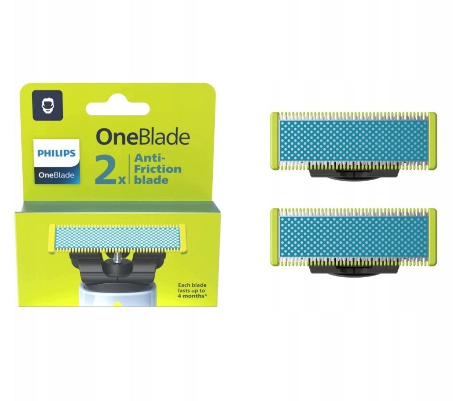 2pcs Philips OneBlade Blades for Sensitive Skin QP225/50 for Sensitive Skin