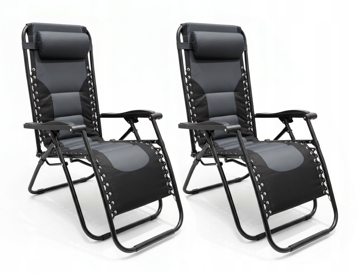 2pcs x GARDEN CHAIR WITH FILLING - ZERO GRAVITY - FOLDING CHAIR