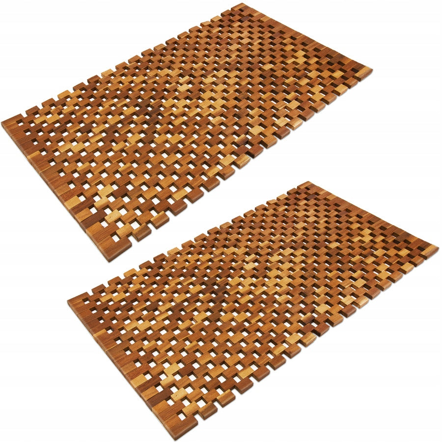 2x Bathroom mat rug wooden bathroom sauna acacia wood 80X50 cm EAN (GTIN) 4250525376838