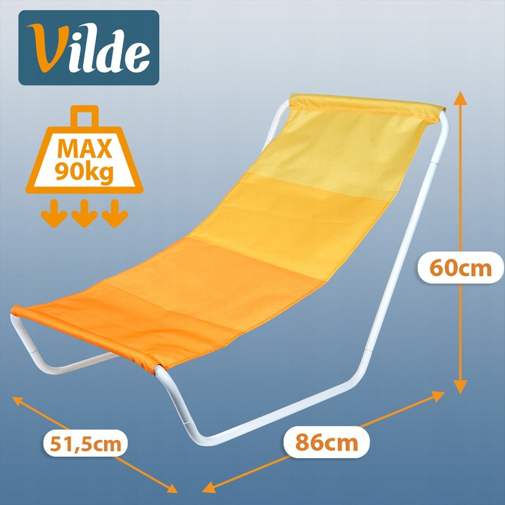 2x Beach Lounger GARDEN Hiking Camping Folding Portable Armchair Brand Vilde