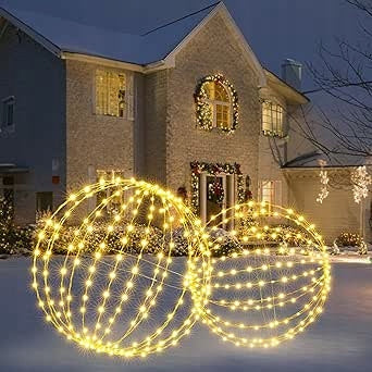 2x Christmas LED ball 50cm and 45cm outdoor and indoor decoration G24,1 Manufacturer code G24,1