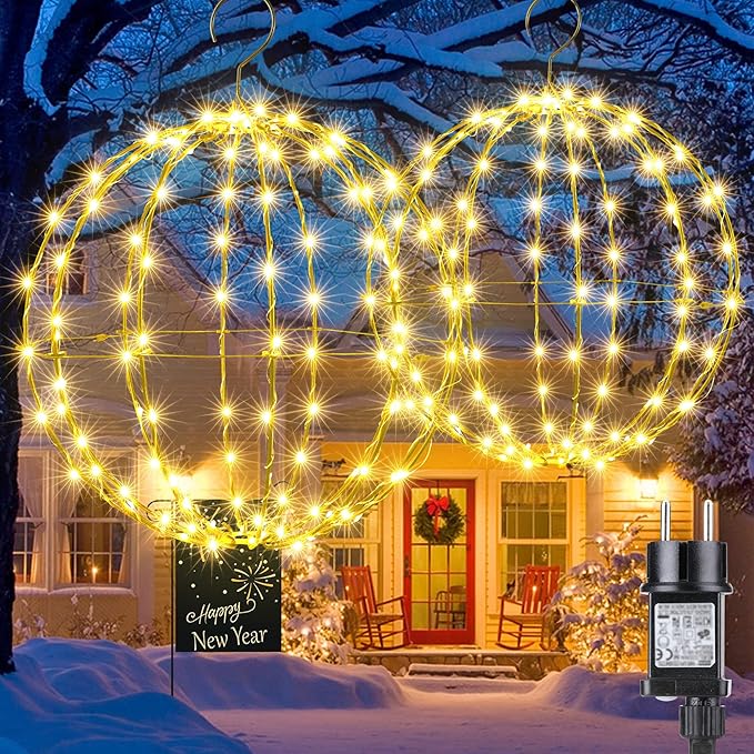 2x Christmas LED ball 50cm and 45cm outdoor and indoor decoration G24,1