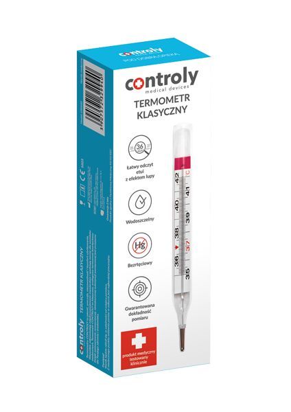 2x Classic thermometer Hydrex glass mercury-free accurate fast straight Medical device yes