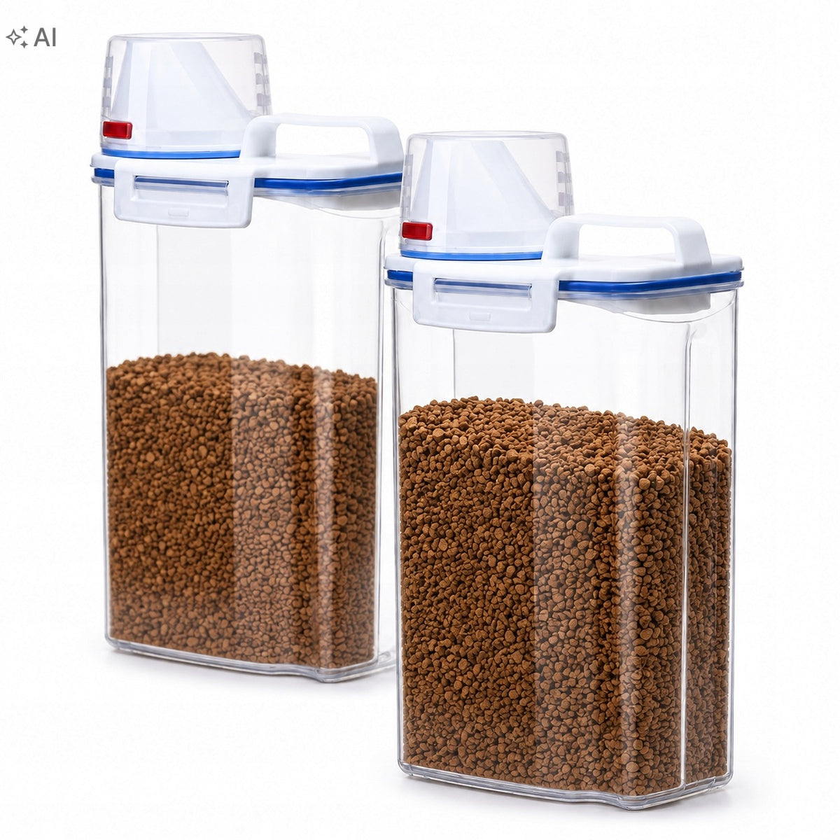 2x Container for loose products food closed with measuring cup airtight practical Manufacturer code Ok-1067