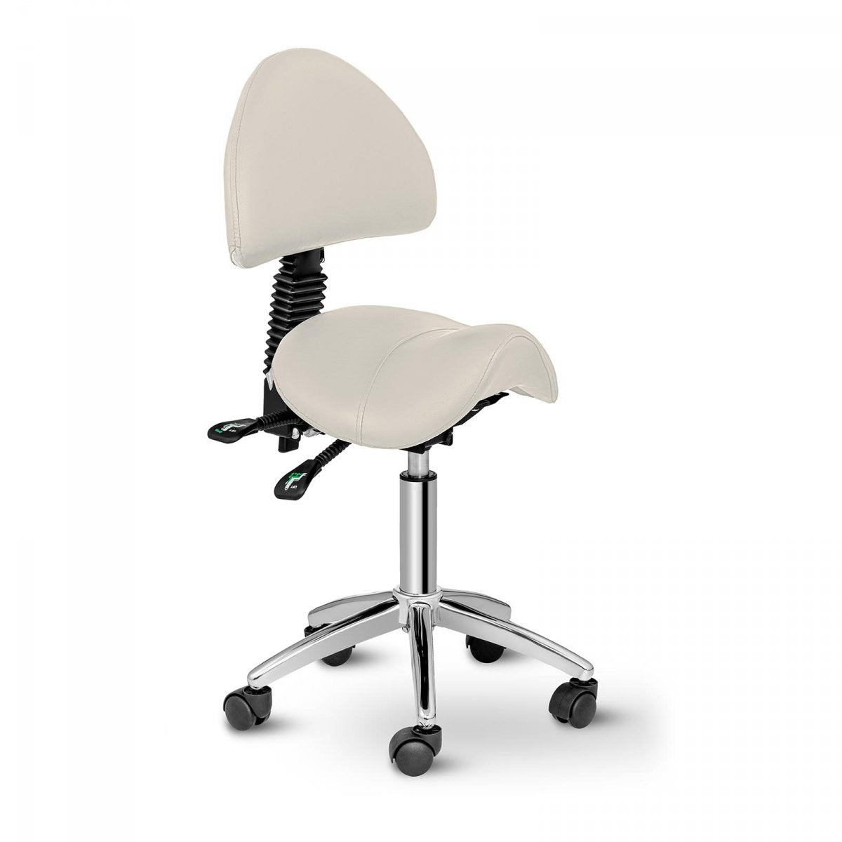 2x Cosmetic saddle chair with swivel backrest adjustable BERLIN - beige Brand Physa