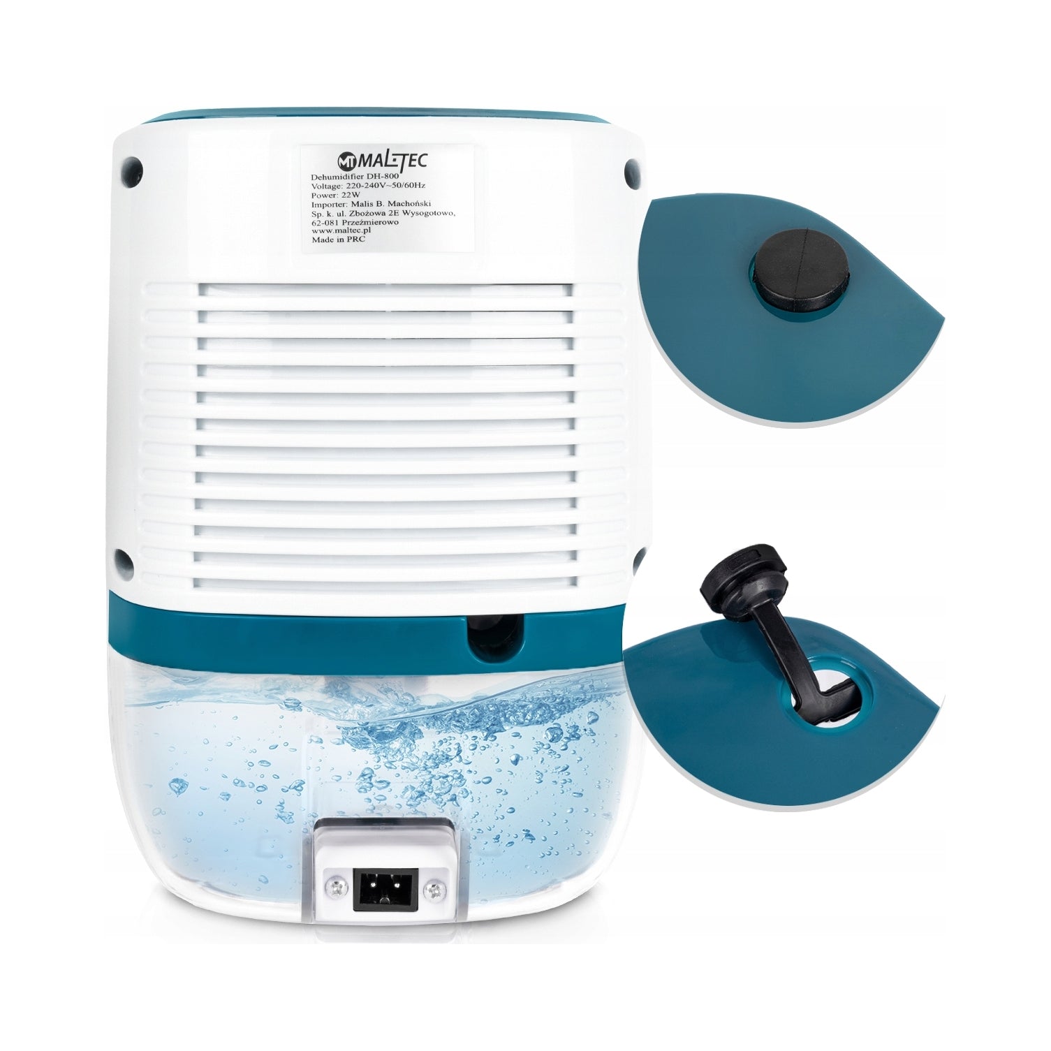 2x Dehumidifier Moisture Absorber Silent Efficient Maltec 0 8l