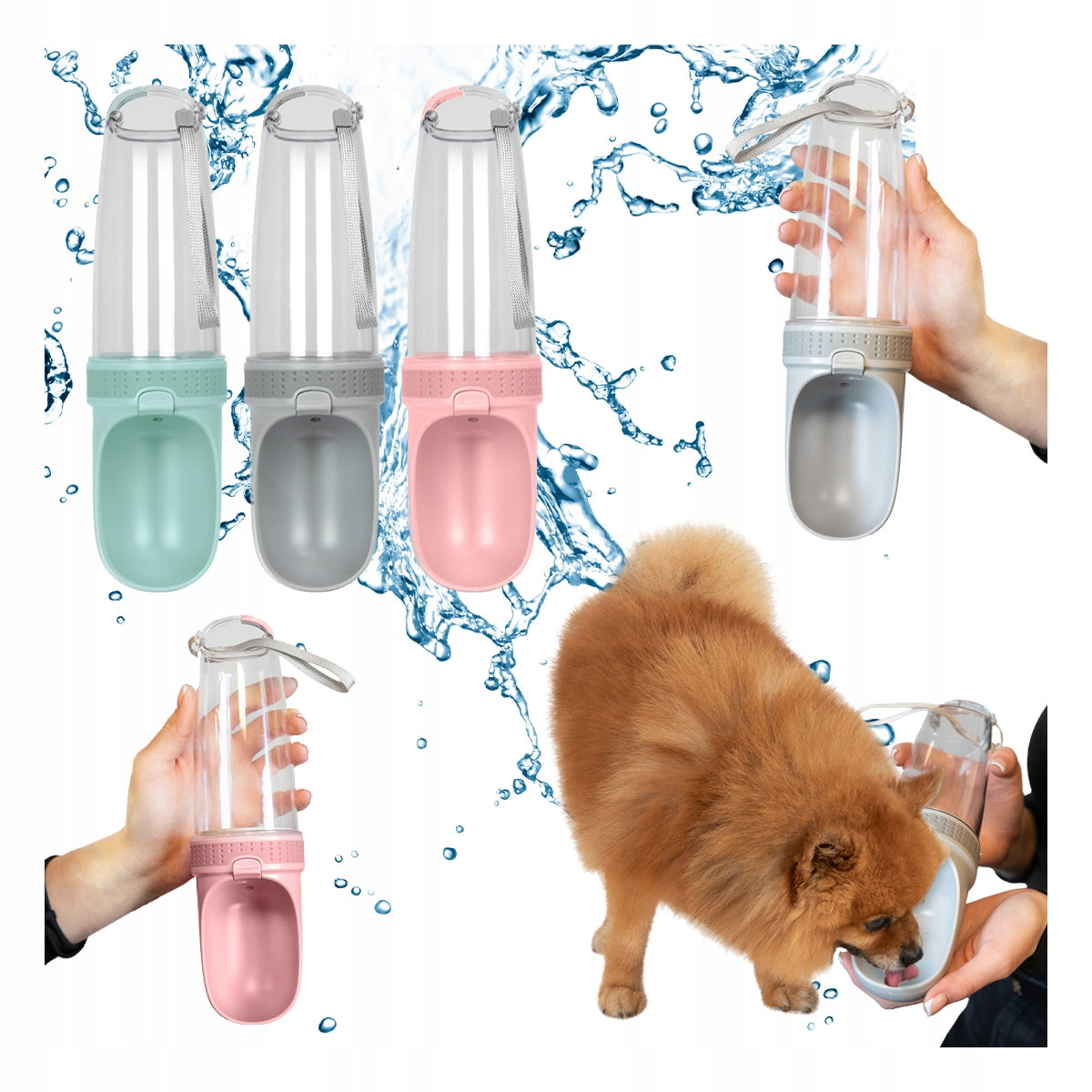 2x Dog Water Bottle Bowl Portable Practical Drinker Dog Water Bottle