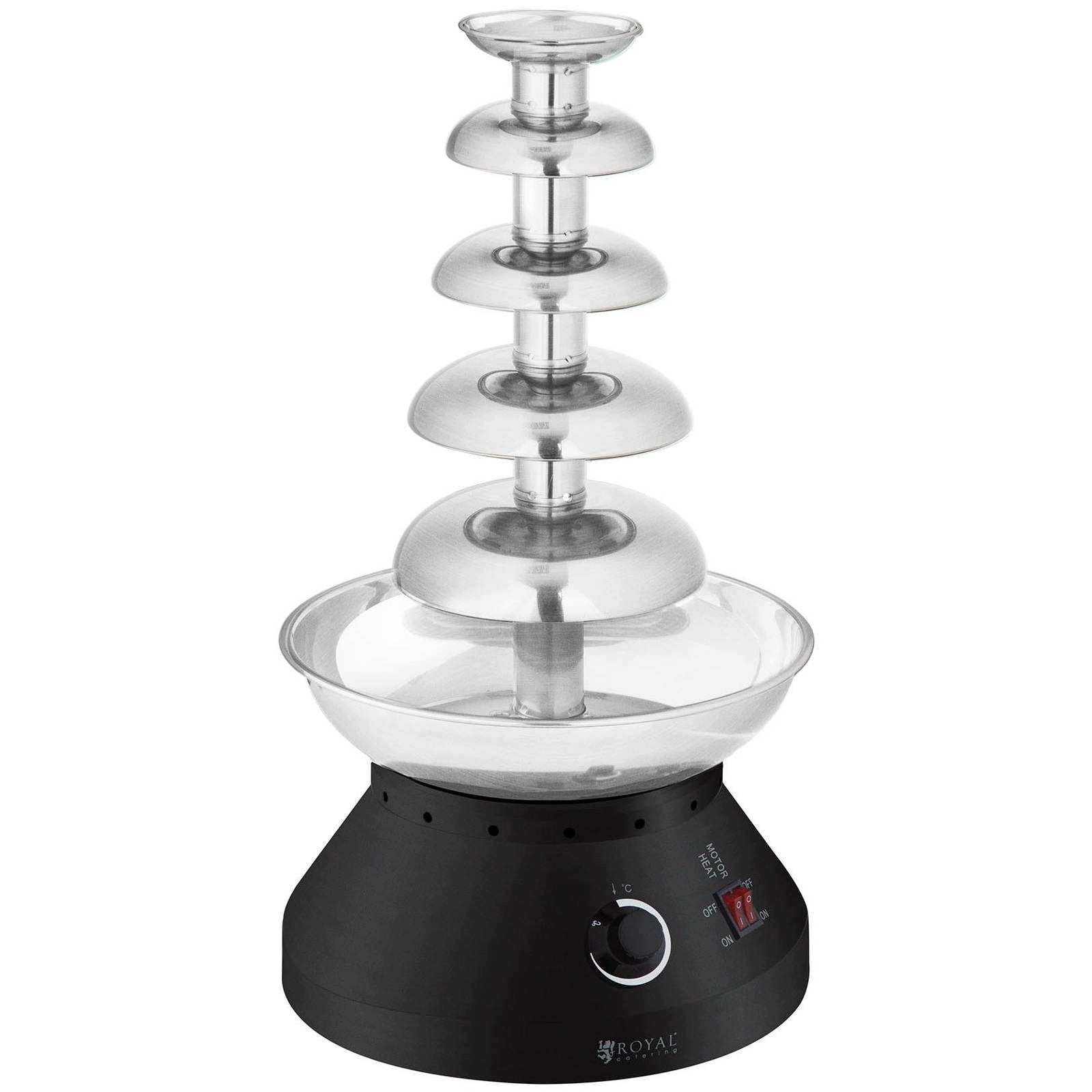 2x Double-decker chocolate fountain for chocolate 5 floors 4 kg Brand Royal Catering