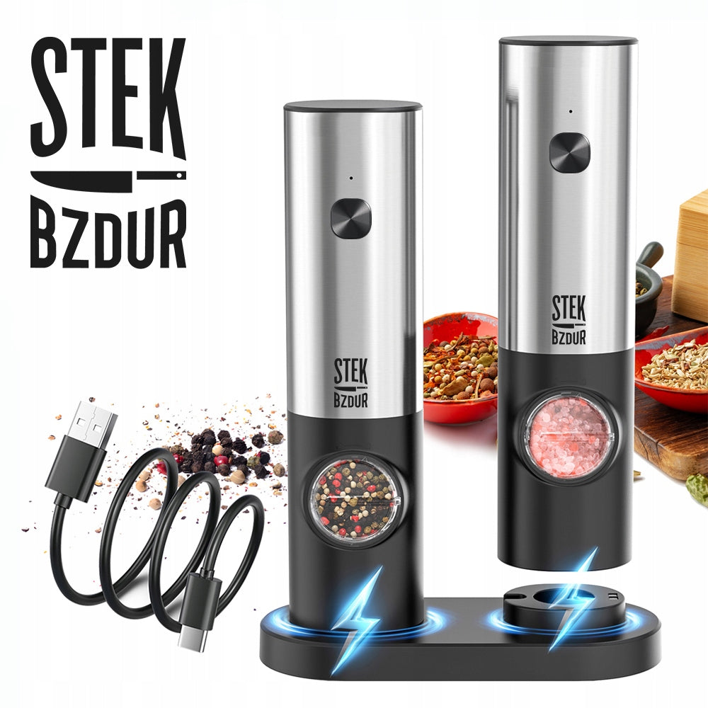 2x Electric Pepper and Salt Grinder USB Ceramic BATTERY Manufacturer code KYMQ-23C 2szt