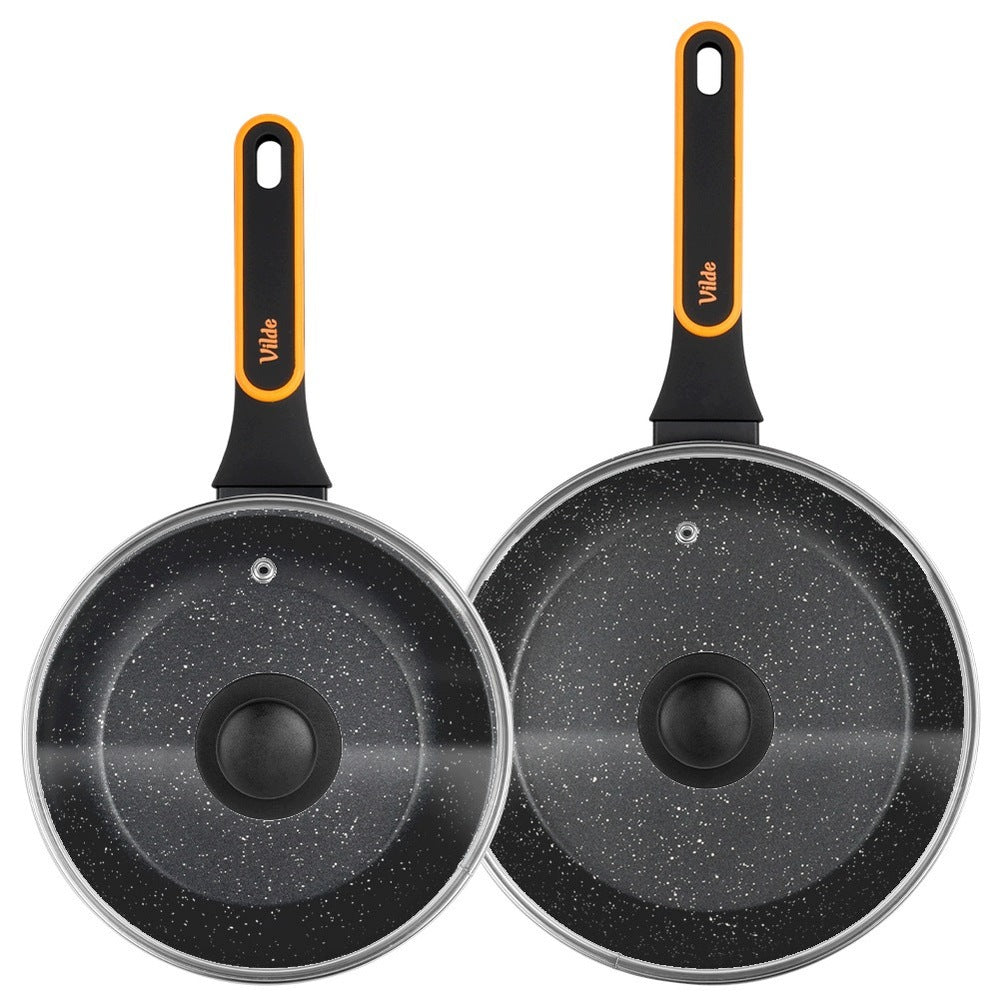 2x GRANITE pan with lid set of pans with lids VILDE 20 24 cm Brand Vilde