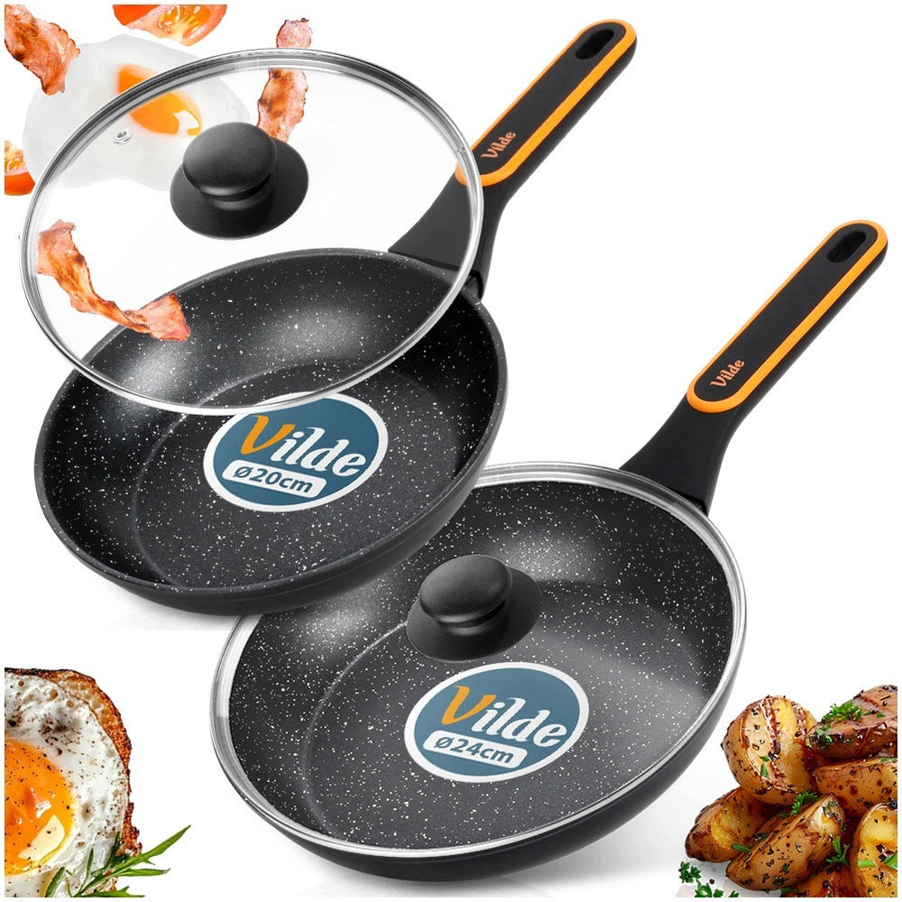 2x GRANITE pan with lid set of pans with lids VILDE 20 24 cm