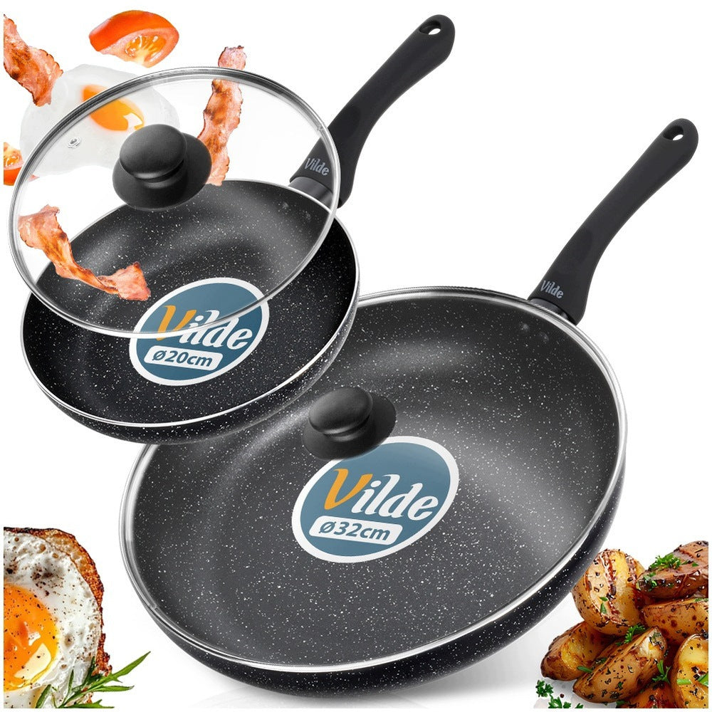 2x GRANITE pan with lid set of pans with lids VILDE 20 32 cm