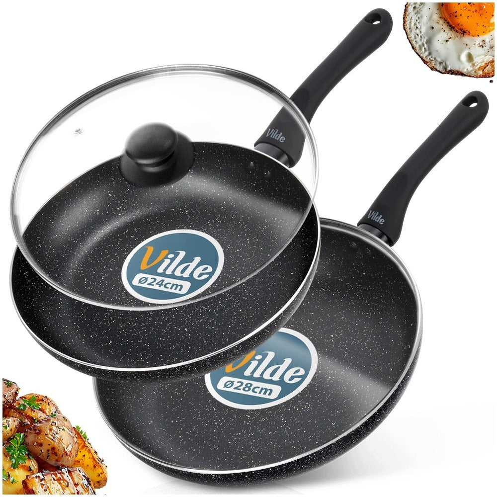 2x GRANITE pan with lid set of pans with lids VILDE 24 28 cm