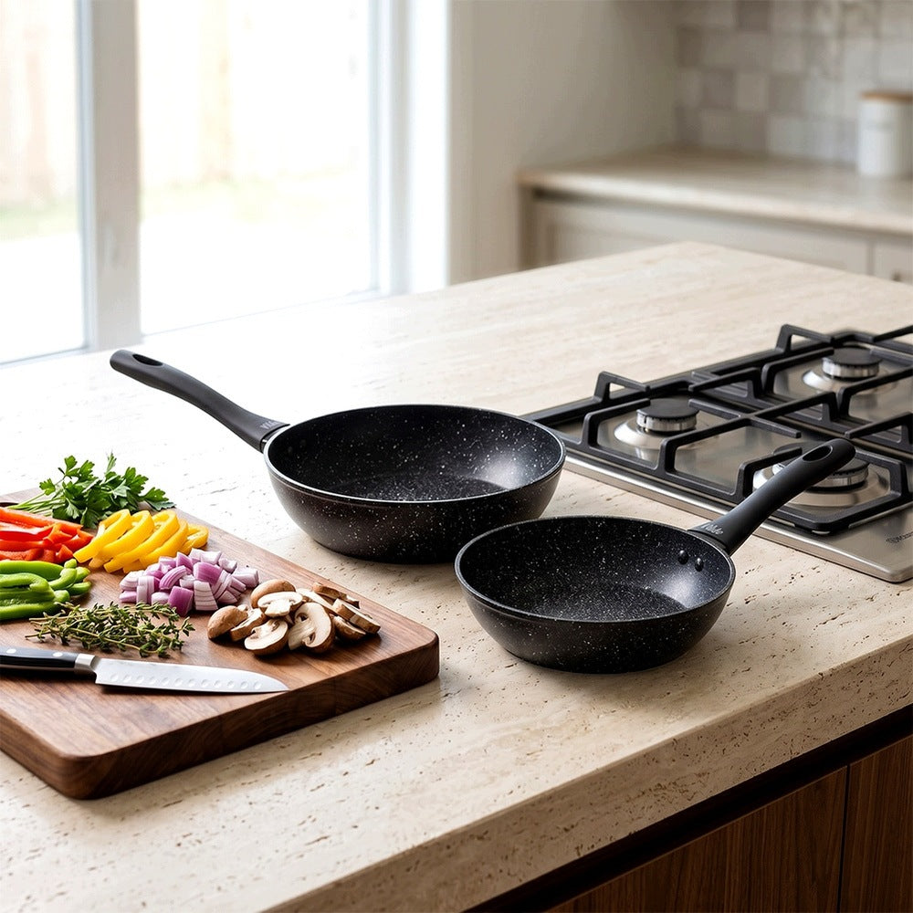 2x GRANITe frying pan for frying gas induction VILDE 20 24 cm Packaging status original