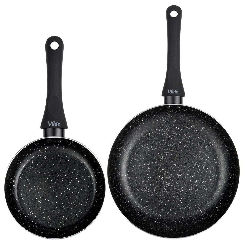 2x GRANITe frying pan for frying stewing pan set VILDE 16 24 cm Brand Vilde