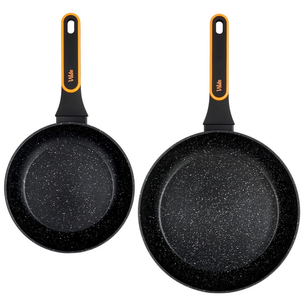 2x GRANITe frying pan for frying stewing pan set VILDE 20 24 cm Brand Vilde