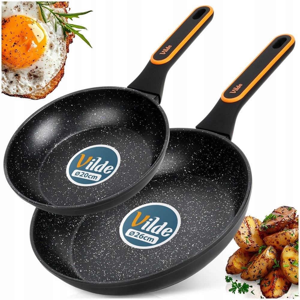 2x GRANITe frying pan for frying stewing pan set VILDE 20 24 cm