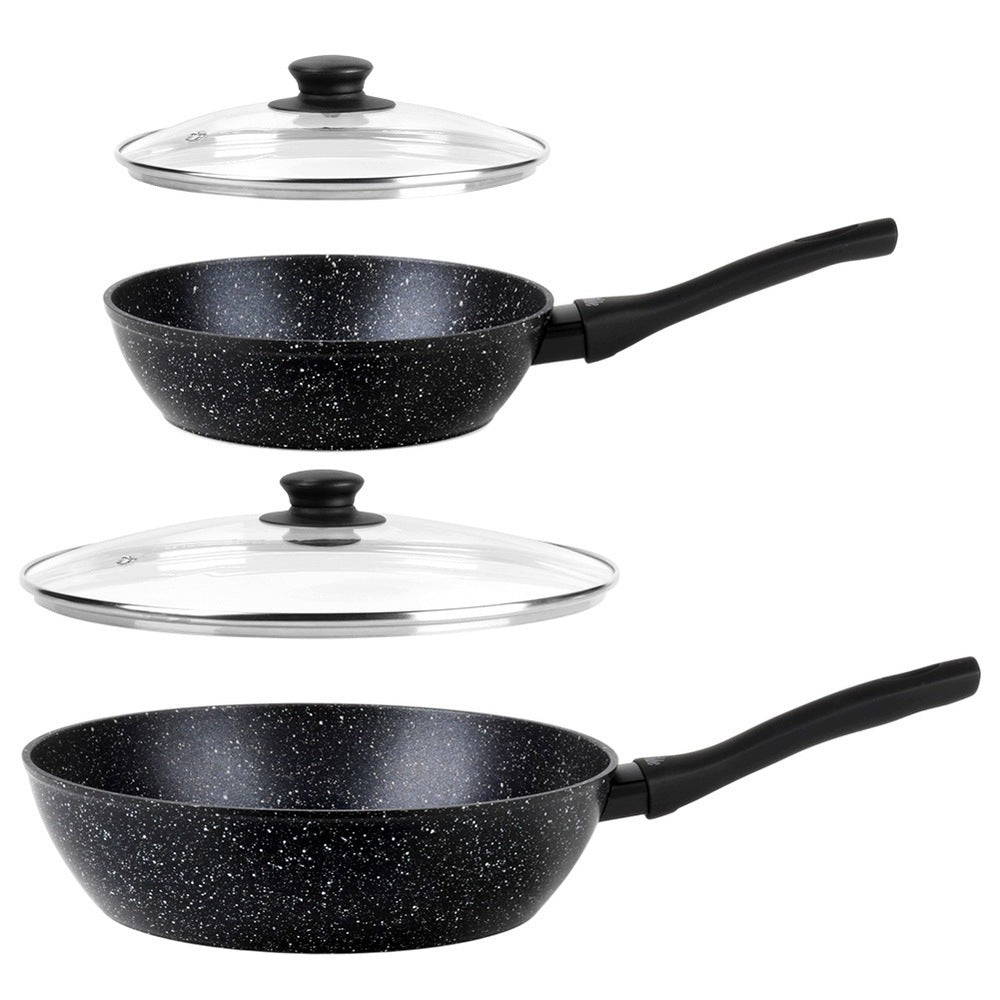 2x GRANITe frying pan with lid VILDE 20 28 cm Brand Vilde