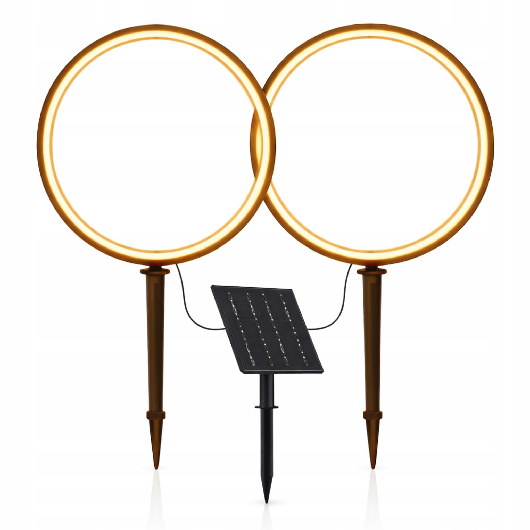 2x Garden Ball 30cm LED Rings Solar Heat Lamps SOLAR IP54 Packaging status original