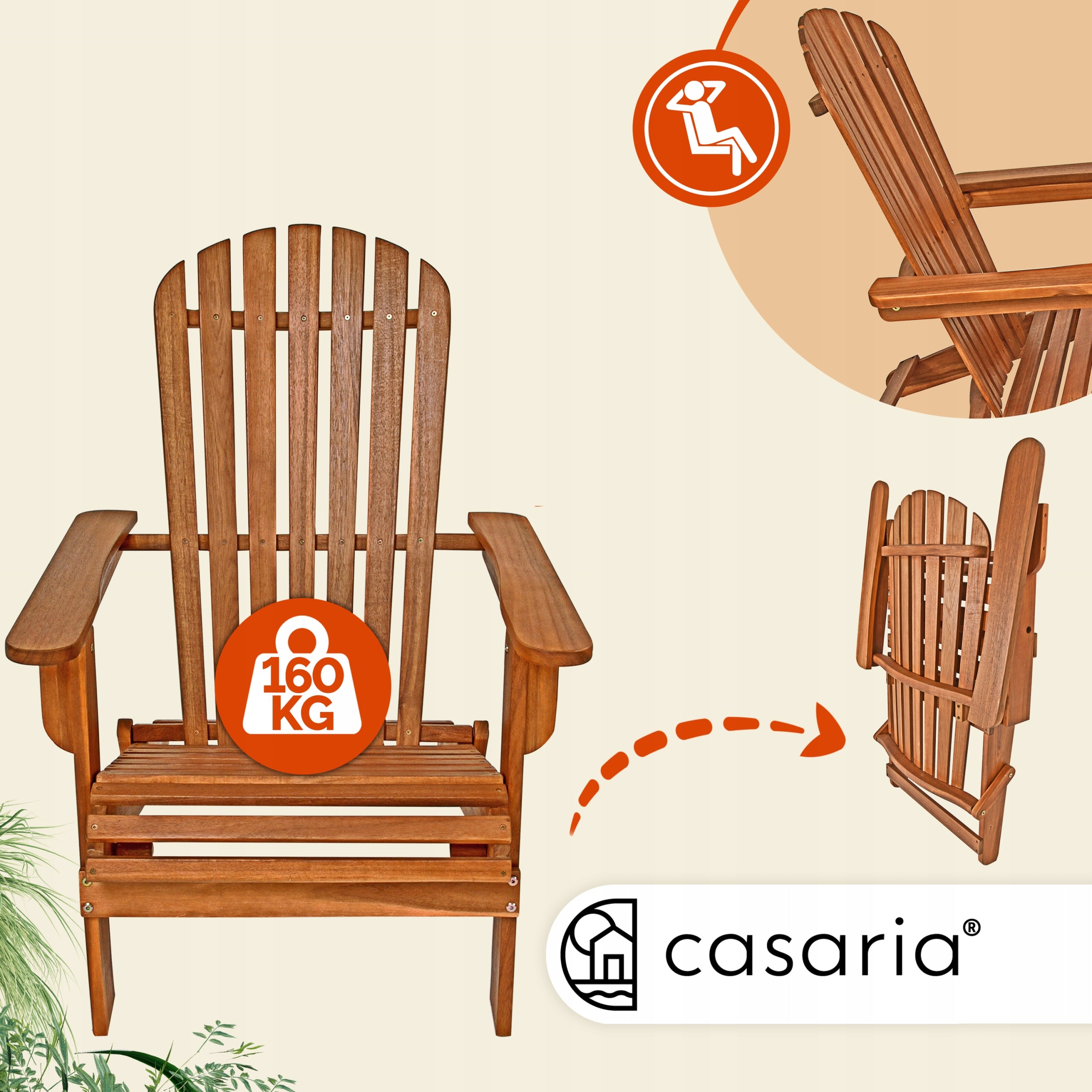 2x Garden chair wooden armchair deckchair wood acacia set garden terrace Packaging status original
