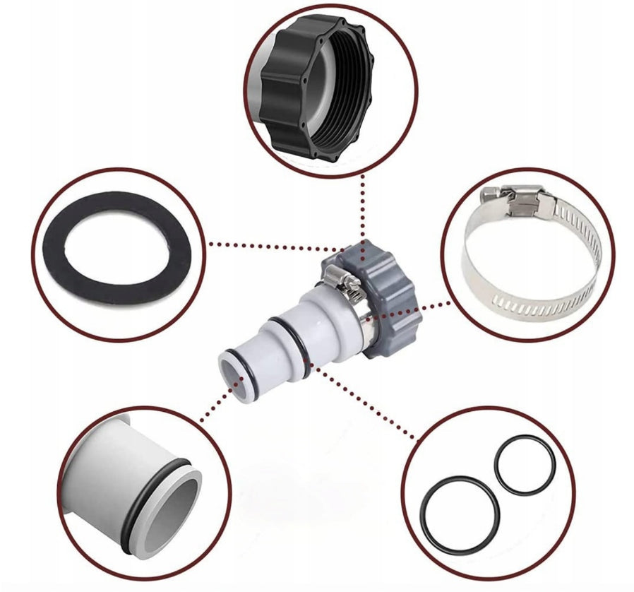 2x HOSE REDUCTION FITTING FOR PUMPS POOL HOSES ADAPTER FOR INTEX 32-38MM Manufacturer no brand