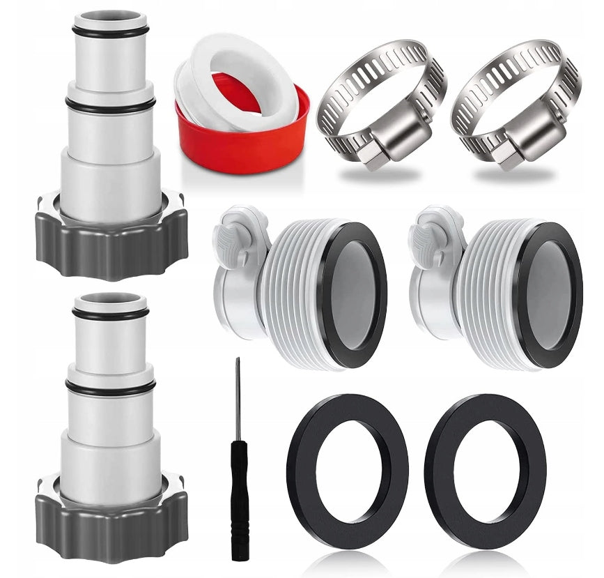 2x HOSE REDUCTION FITTING FOR PUMPS POOL HOSES ADAPTER FOR INTEX 32-38MM