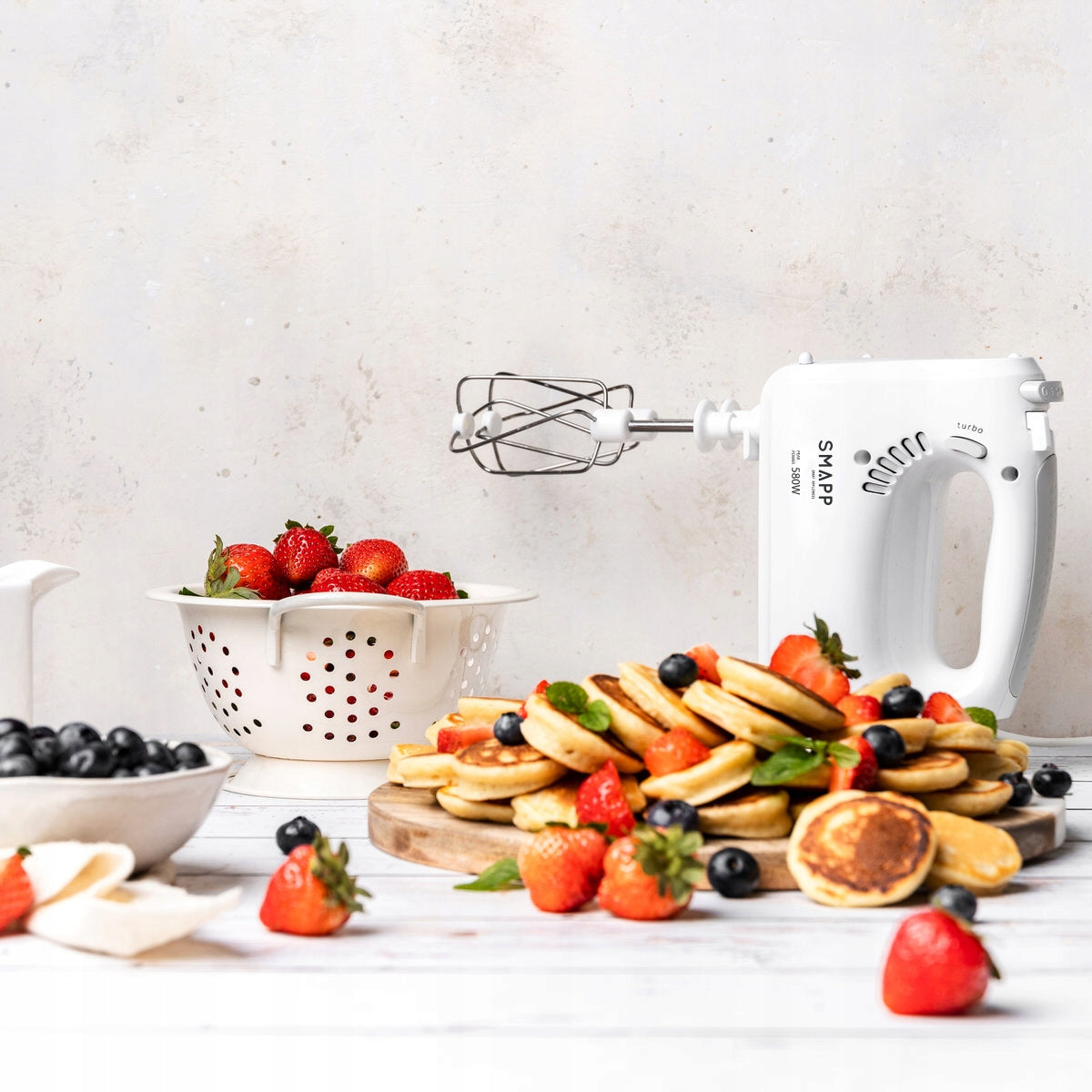 2x Hand Mixer Smapp 451 4 White With Turbo Mode And 5 Speeds Brand SMAPP