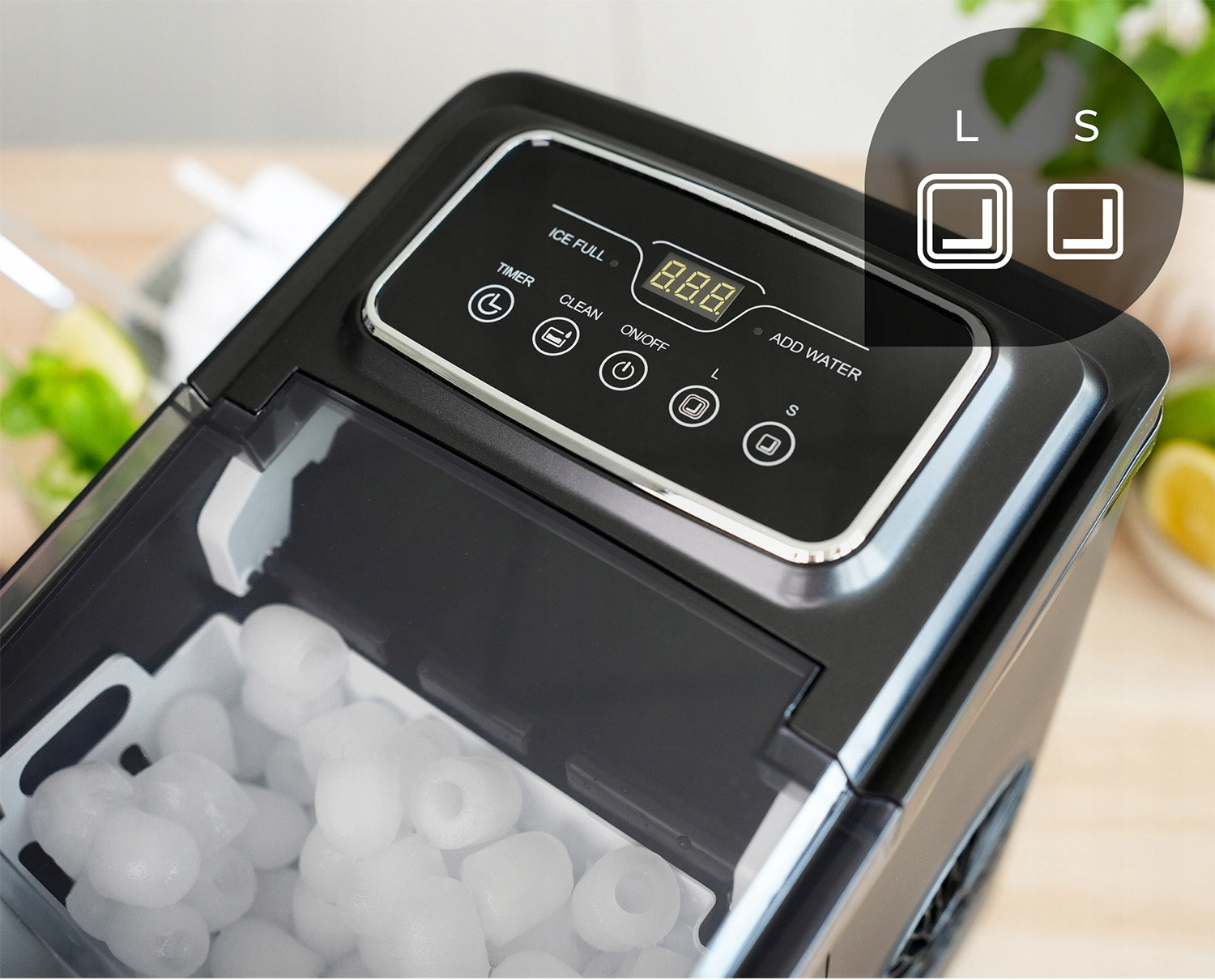 2x Ice Maker Mozano Multi Cube Black 160w 12kg 24h Timer 2 Size Dominant color black