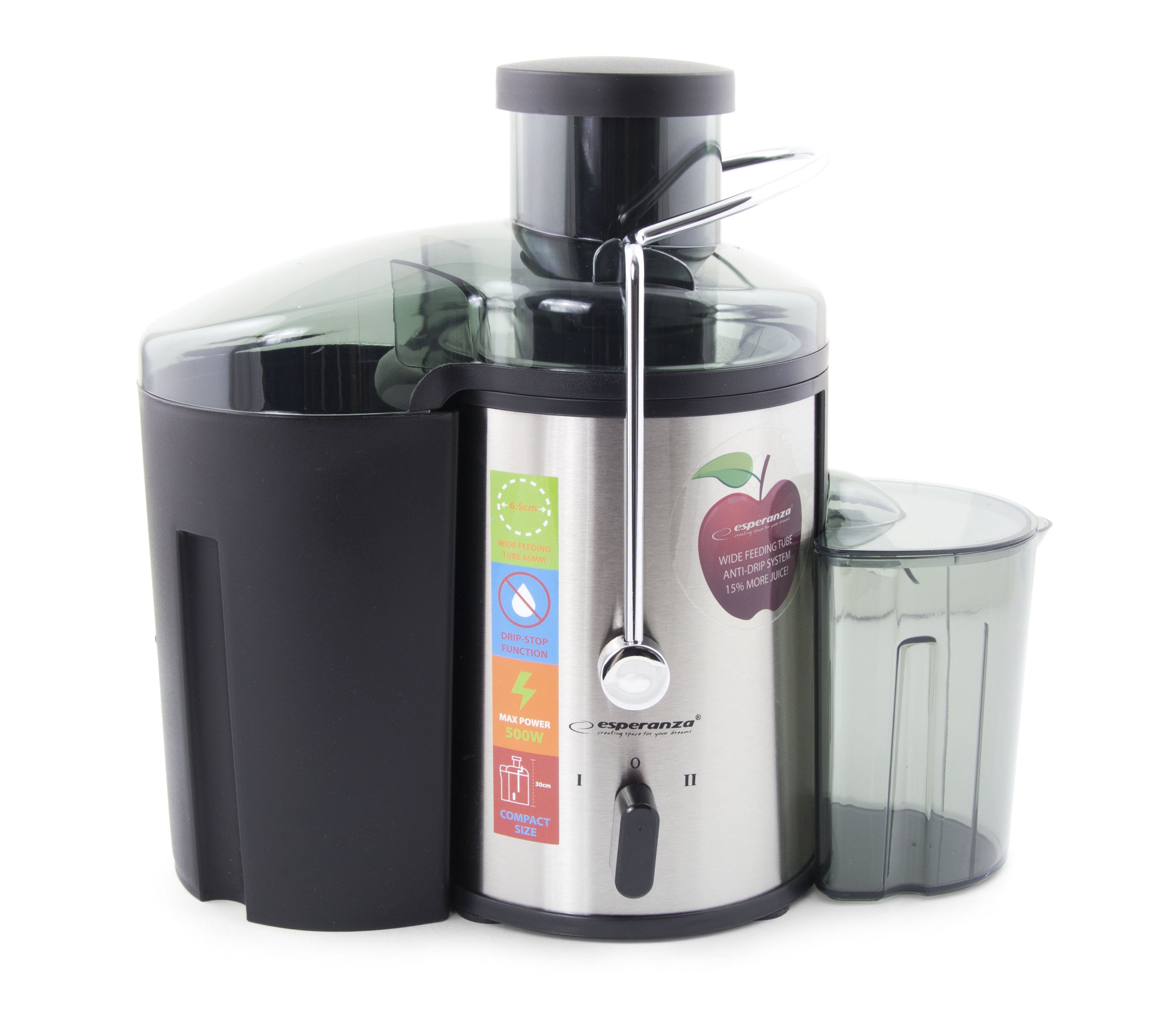 2x Juicer Esperanza Carrot EKJ002 (500W; colour inox) Dominant color silver/gray
