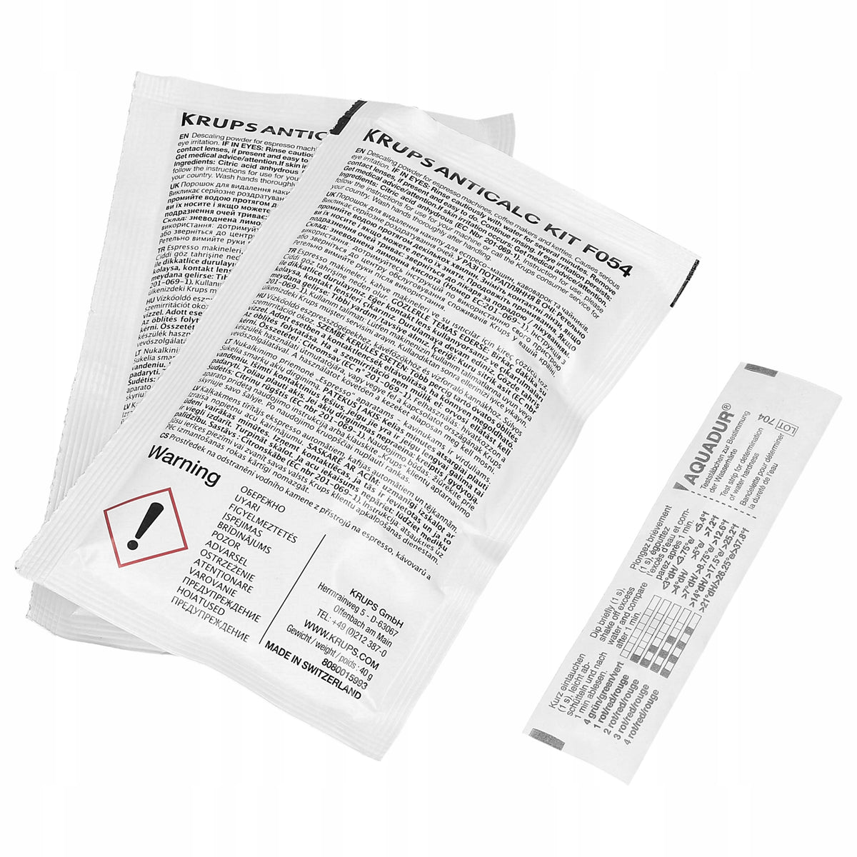 2x Krups descaler for F054 coffee machine - 4x sachet 2x test express Packaging status original