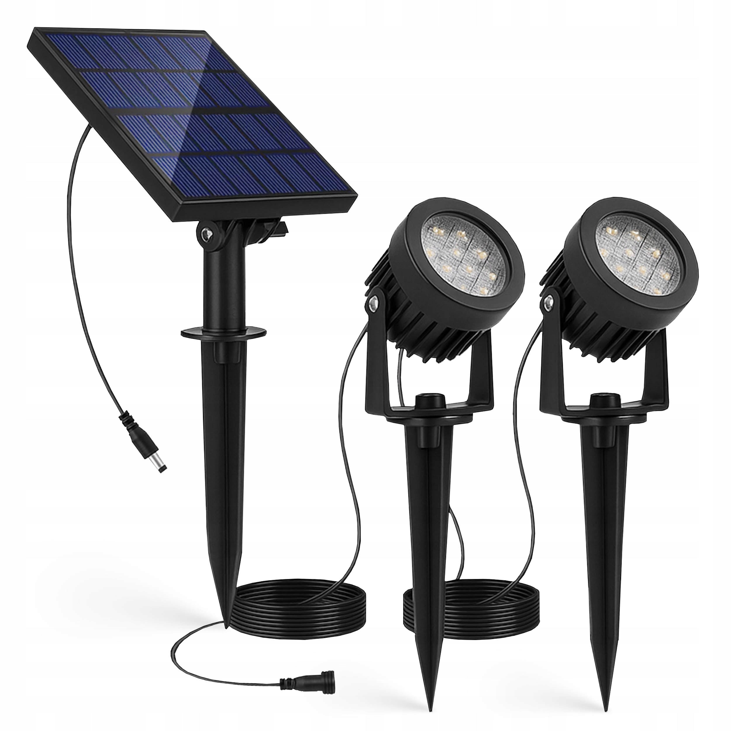 2x LED Garden Headlight Punched Solar Skewer Solar Lamp IP44 Brand LEDLUX