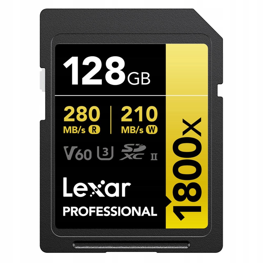 2x Lexar SDXC 128GB 1800x UHS-II V60 memory card Manufacturer code LSD1800128G-B2NNG