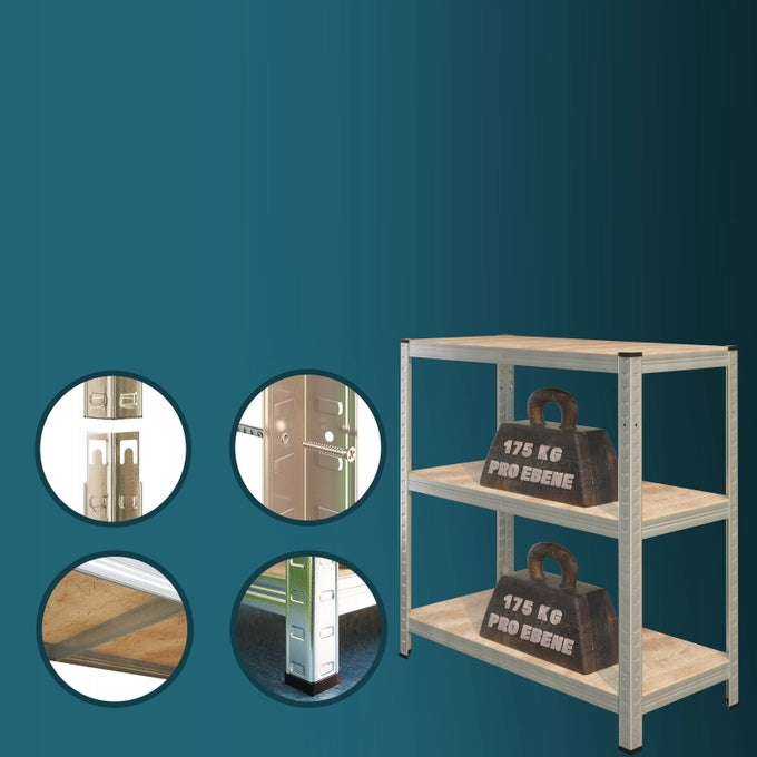 2x METAL STORAGE RACK FOR GARAGE 4 SHELVES 700 KG Manufacturer Deuba
