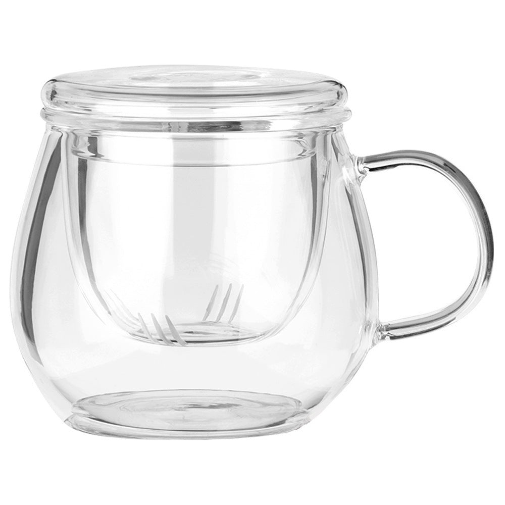 2x Mug WITH INFUSER lid glass infuser for tea herbs 400 ml Brand Vilde