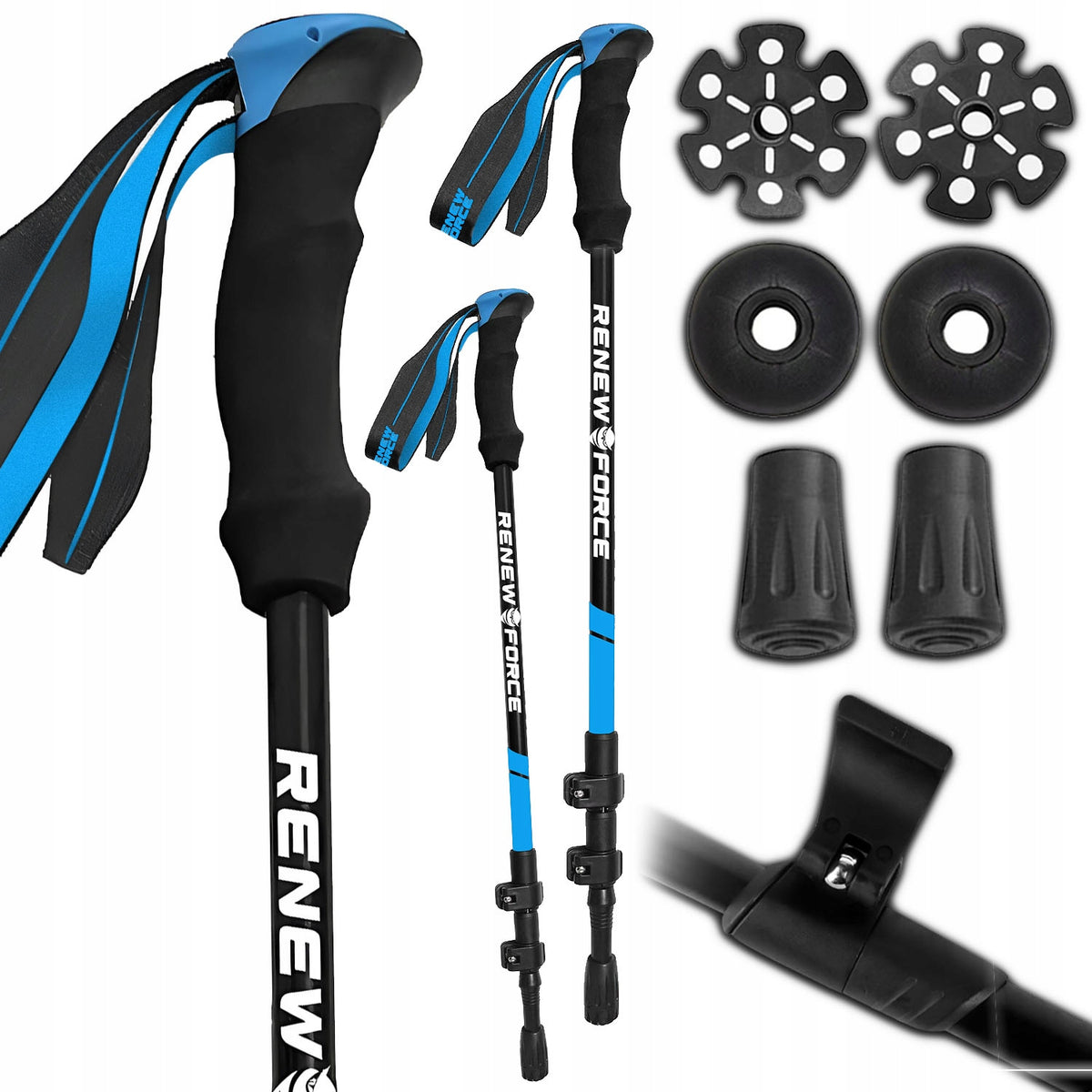 2x NORDIC TREKKING POLES FOR WALKING ADJUSTABLE IN CORK MOUNTAINS