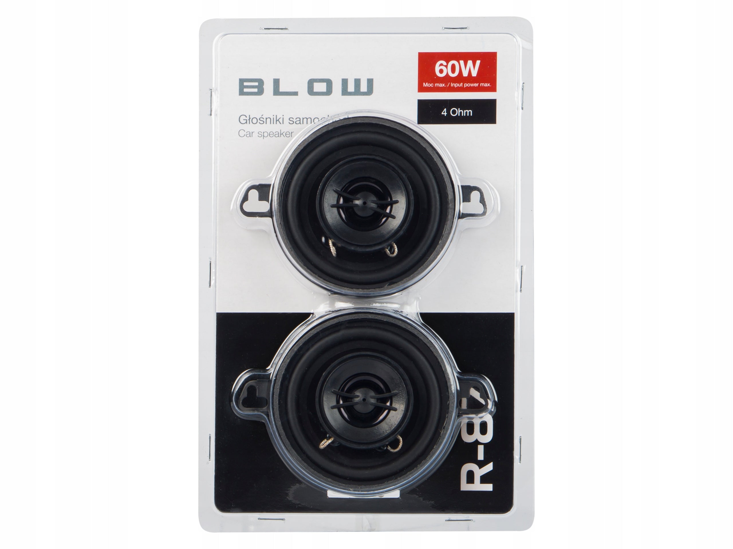 2x POWERFUL TWO-WAY CAR SPEAKERS 60W 4 Ohm 87mm 3,5'' FRONT REAR Brand Blow