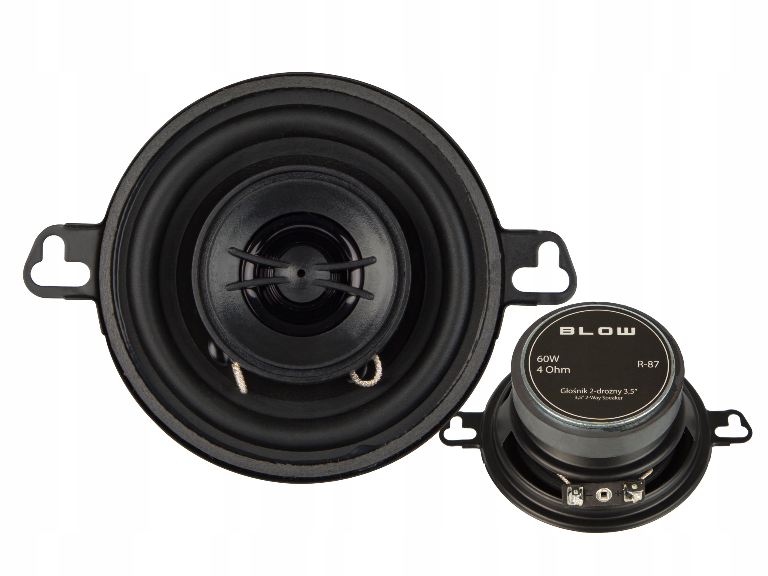 2x POWERFUL TWO-WAY CAR SPEAKERS 60W 4 Ohm 87mm 3,5'' FRONT REAR Manufacturer code 30-801#