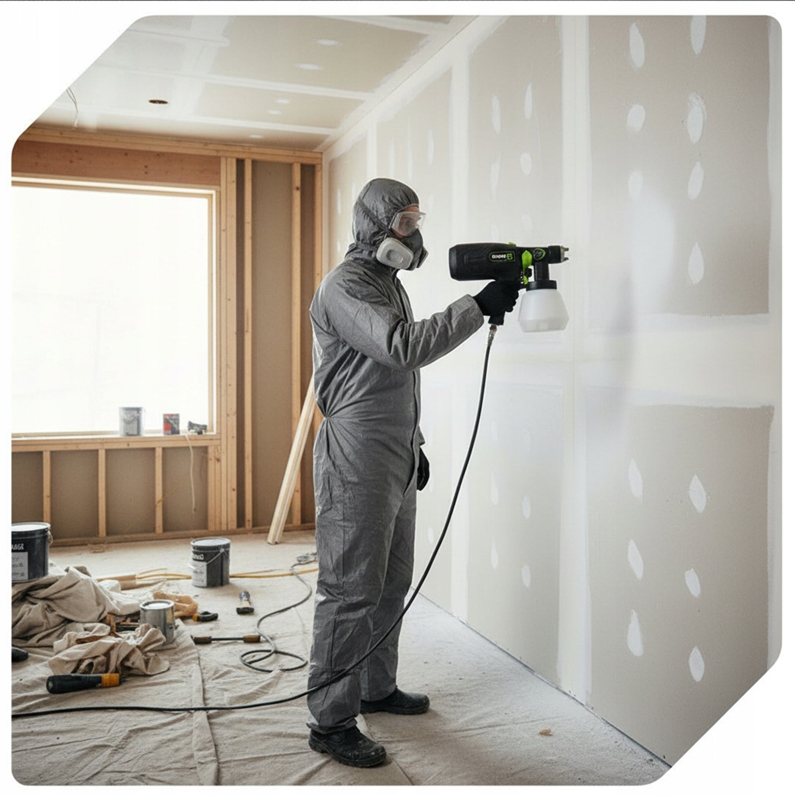 2x Paint Gun Aggregate Electric Network Painting Wall Regula 40 Brand Wuber