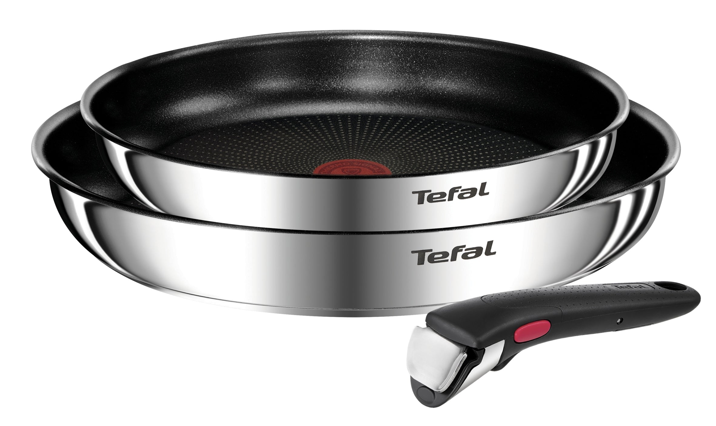 2x Pan Set 24 28cm Tefal Ingenio Emotion Induction L897s374 Silver