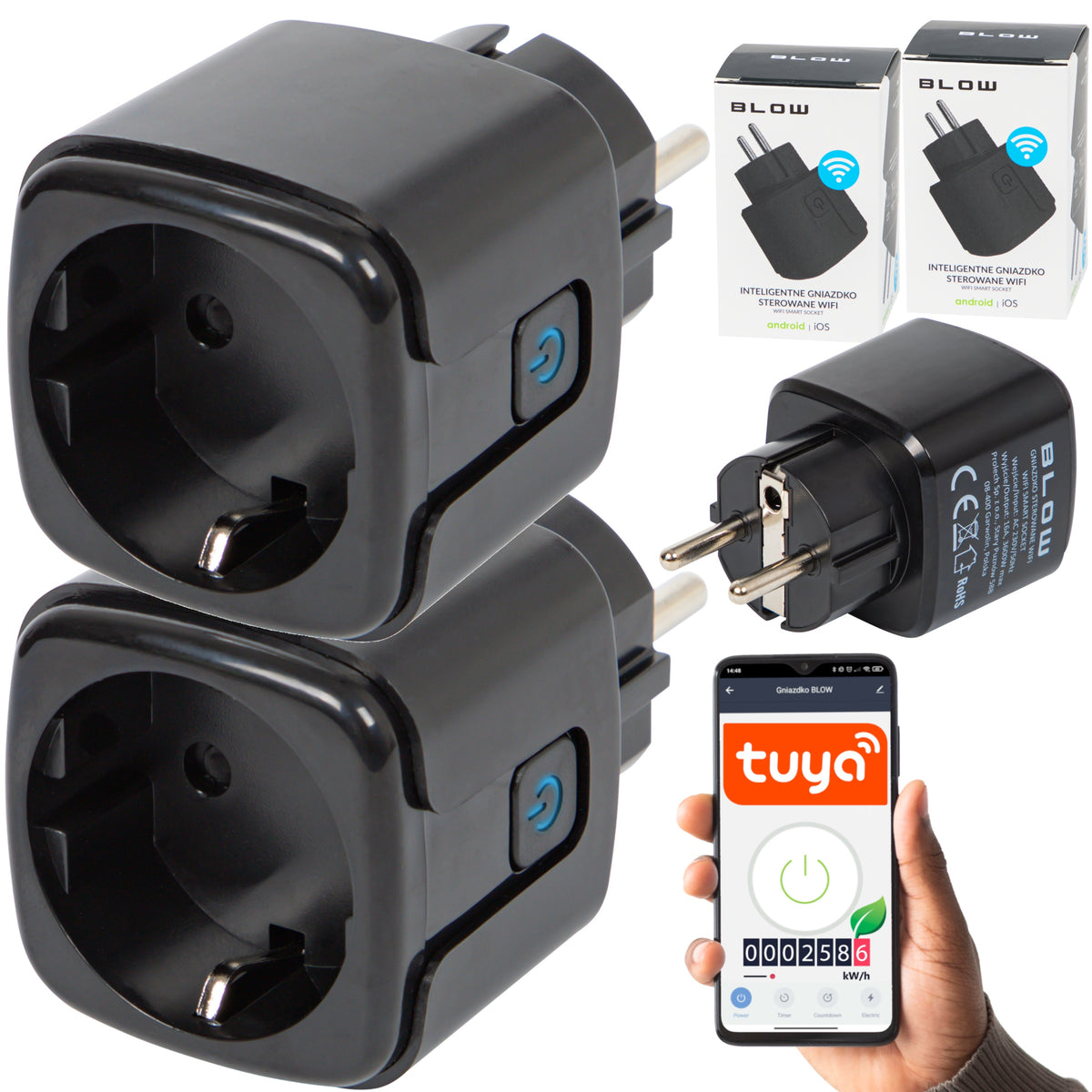 2x SMART SOCKET WiFi SMART TUYA WATT METER PROGRAMMER TIMER