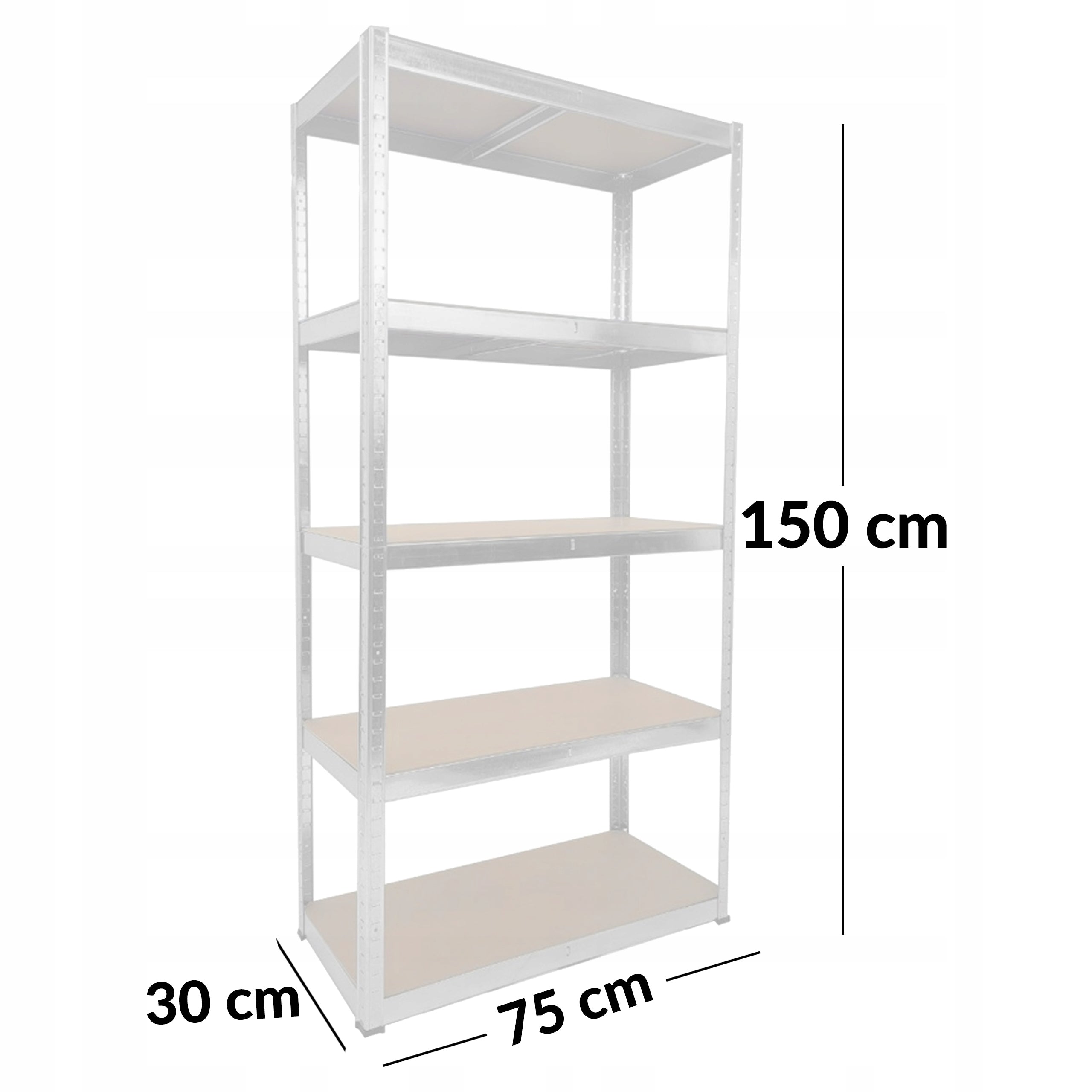 2x STORAGE RACK METAL BASEMENT GARAGE 150x75x30 CM WARDROBE SHELF Manufacturer Kontrast