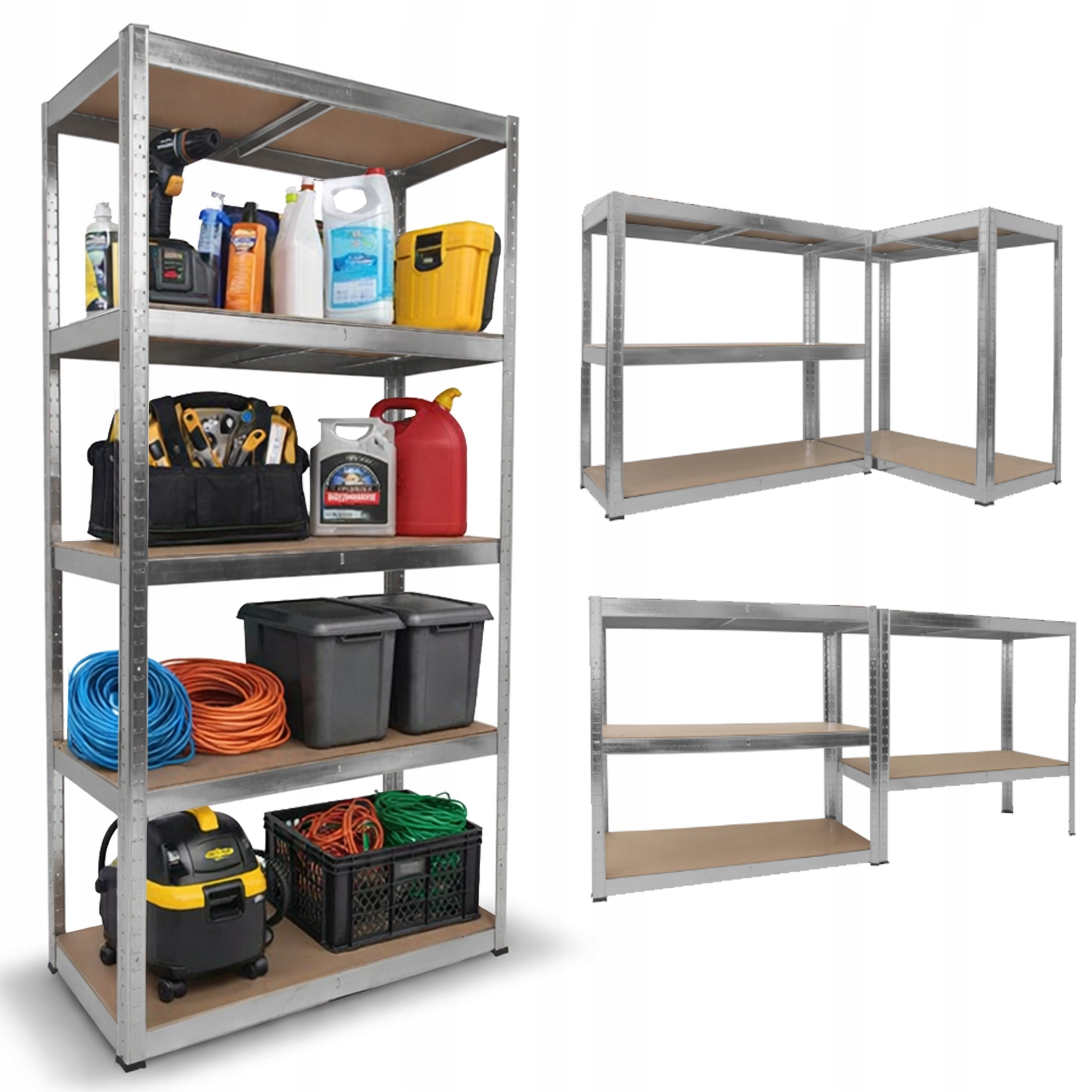 2x STORAGE RACK METAL BASEMENT GARAGE 150x75x30 CM WARDROBE SHELF Manufacturer code 6.02.50407